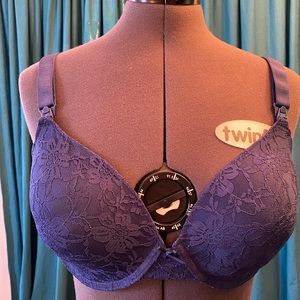 Cinzia Navy blue 36DD nursing bra with underwire